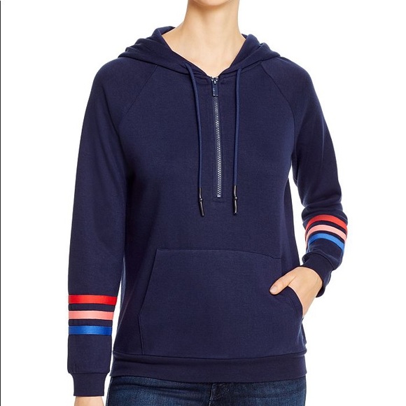 Marc New York Hooded 1/4 Zip Pullover Midnight - Picture 1 of 7